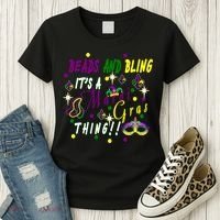 Mardi Gras Beads And Bling Celebration Women's T-Shirt thumb 3