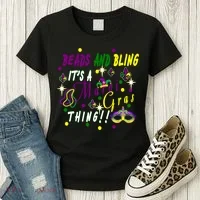 Mardi Gras Beads And Bling Celebration Women's T-Shirt thumb 3