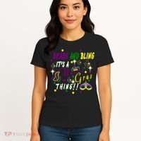 Mardi Gras Beads And Bling Celebration Women's T-Shirt thumb 4
