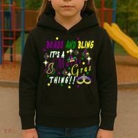 Mardi Gras Beads And Bling Celebration Kids Hoodie thumb 3