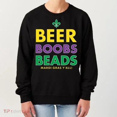 Mardi Gras Beer Boobs Beads Women's Sweatshirt