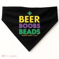 Mardi Gras Beer Boobs Beads USA-Made Doggie Bandana thumb 0