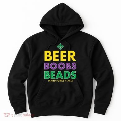 Mardi Gras Beer Boobs Beads Hoodie
