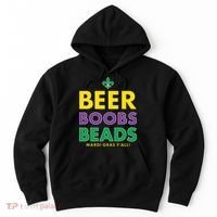 Mardi Gras Beer Boobs Beads Hoodie thumb 0