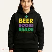 Mardi Gras Beer Boobs Beads Hoodie thumb 5