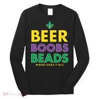 Mardi Gras Beer Boobs Beads Long Sleeve Shirt thumb 0