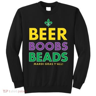 Mardi Gras Beer Boobs Beads Sweatshirt
