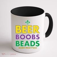 Mardi Gras Beer Boobs Beads Coffee Mug thumb 1
