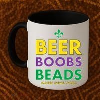 Mardi Gras Beer Boobs Beads Coffee Mug thumb 2
