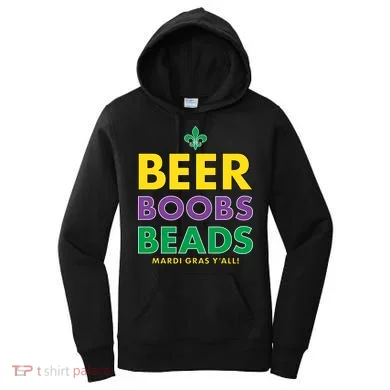 Mardi Gras Beer Boobs Beads Women's Hoodie