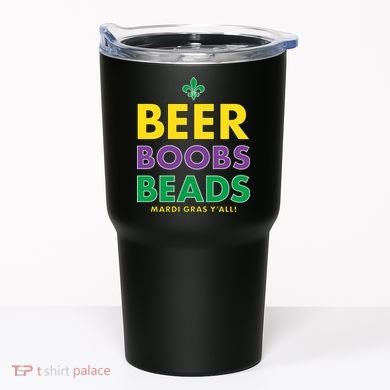 Mardi Gras Beer Boobs Beads Tumbler