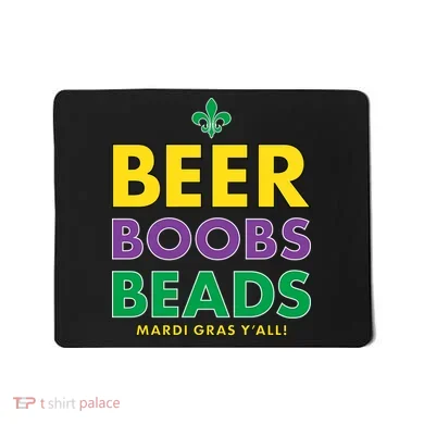 Mardi Gras Beer Boobs Beads Mousepad