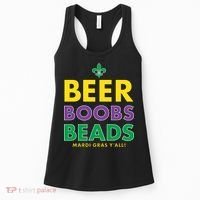 Mardi Gras Beer Boobs Beads Women's Tank Top thumb 0