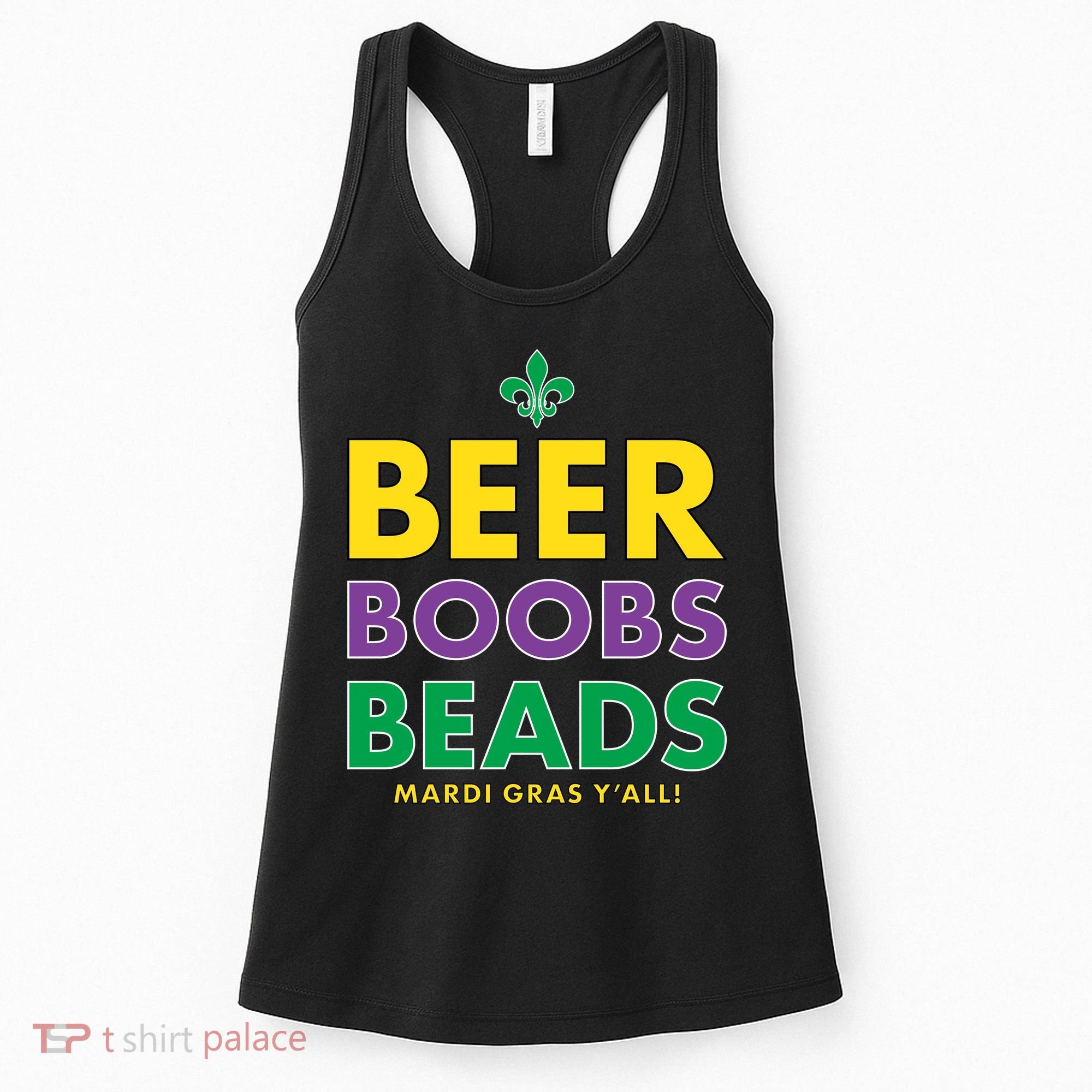 Mardi Gras Beer Boobs Beads Women's Tank Top