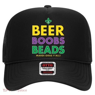 Mardi Gras Beer Boobs Beads Hat