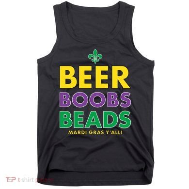 Mardi Gras Beer Boobs Beads Tank Top
