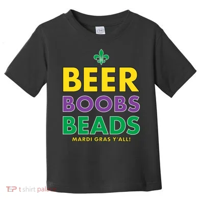 Mardi Gras Beer Boobs Beads Toddler T-Shirt