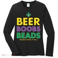 Mardi Gras Beer Boobs Beads Women's Long Sleeve Shirt thumb 0