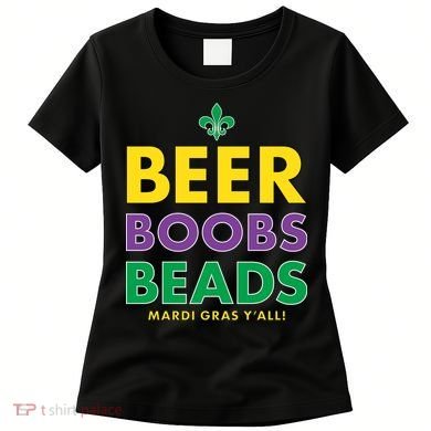 Mardi Gras Beer Boobs Beads Women's T-Shirt