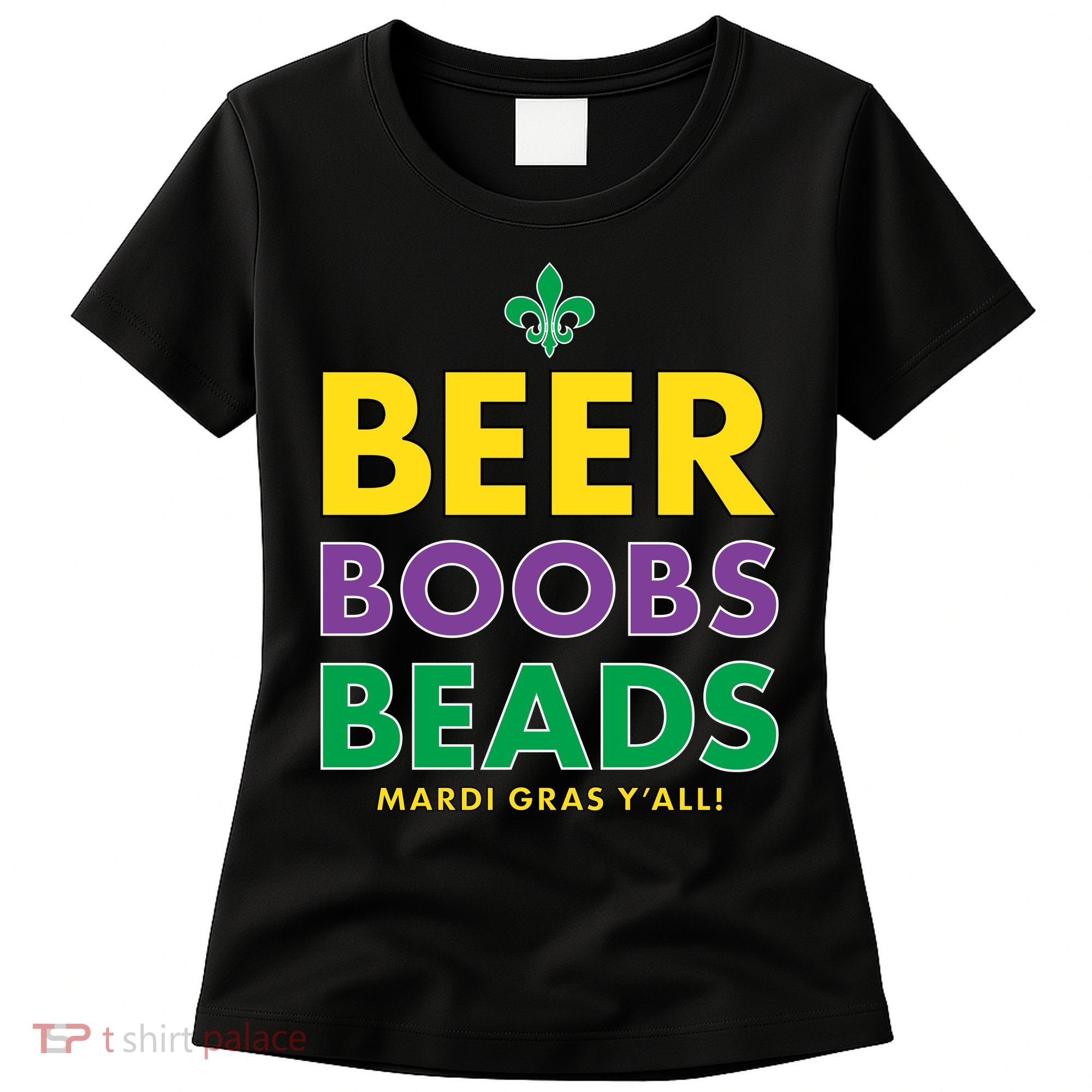 Mardi Gras Beer Boobs Beads Women's T-Shirt