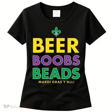 Mardi Gras Beer Boobs Beads Women's T-Shirt