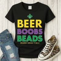 Mardi Gras Beer Boobs Beads Women's T-Shirt thumb 3