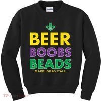 Mardi Gras Beer Boobs Beads Kids Sweatshirt thumb 0