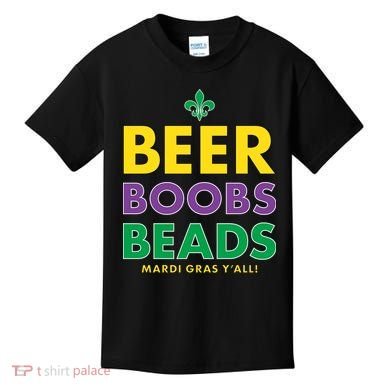 Mardi Gras Beer Boobs Beads Kids T-Shirt