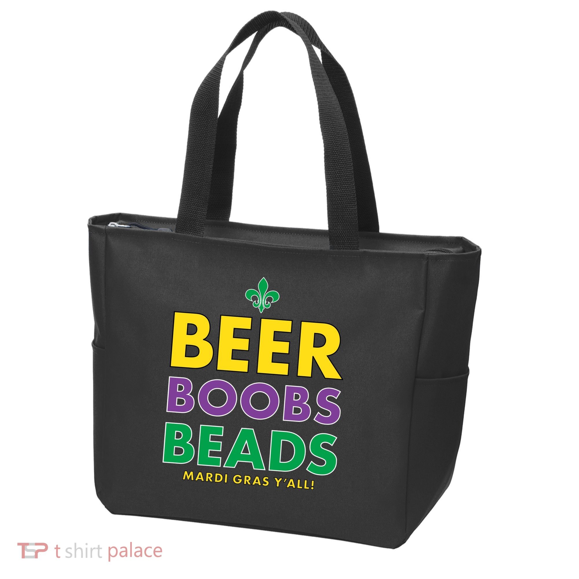 Mardi Gras Beer Boobs Beads Tote Bag