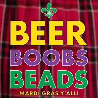 Mardi Gras Beer Boobs Beads Men's Flannel Plaid Pajama Pants