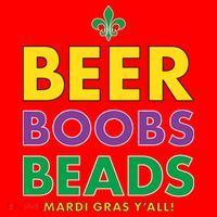 Mardi Gras Beer Boobs Beads Santa Hat thumb 1