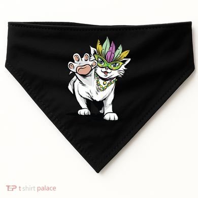 Mardi Gras Cat USA-Made Doggie Bandana