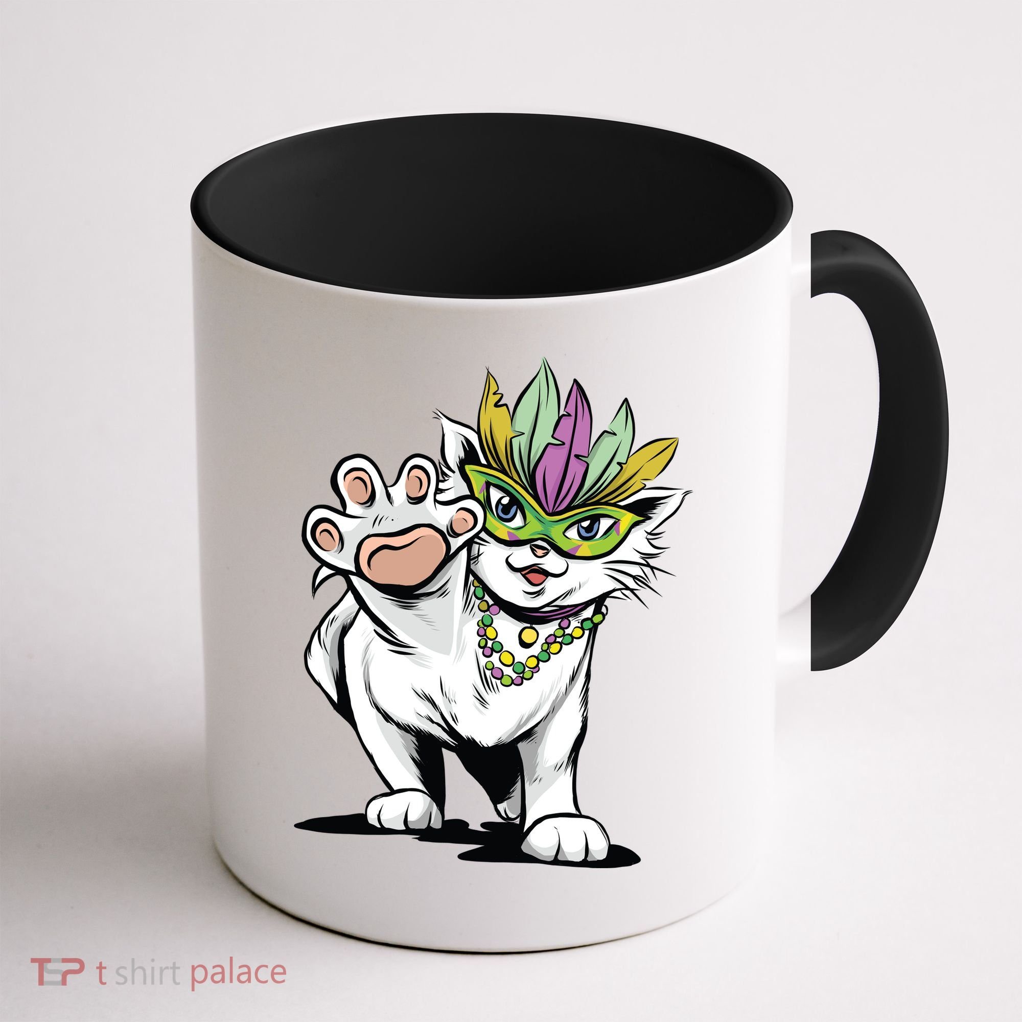 Mardi Gras Cat Coffee Mug