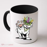 Mardi Gras Cat Coffee Mug thumb 0