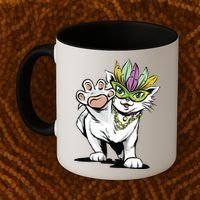 Mardi Gras Cat Coffee Mug thumb 2
