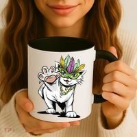 Mardi Gras Cat Coffee Mug thumb 3