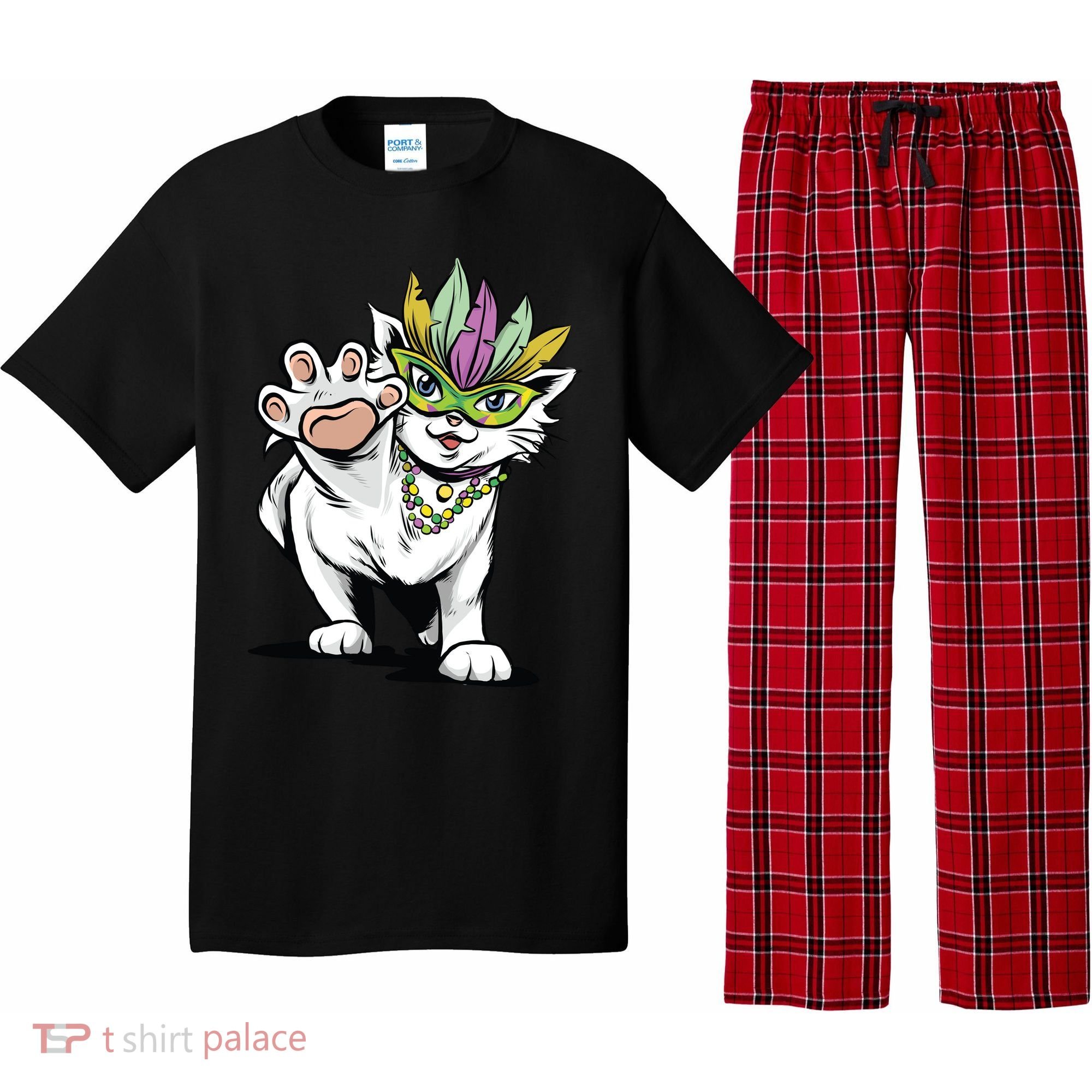 Mardi Gras Cat Pajama Set