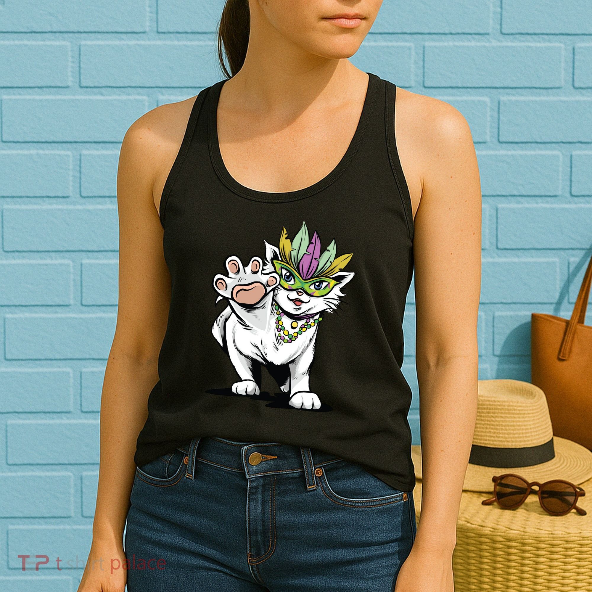Mardi Gras Cat Women's Tank Top