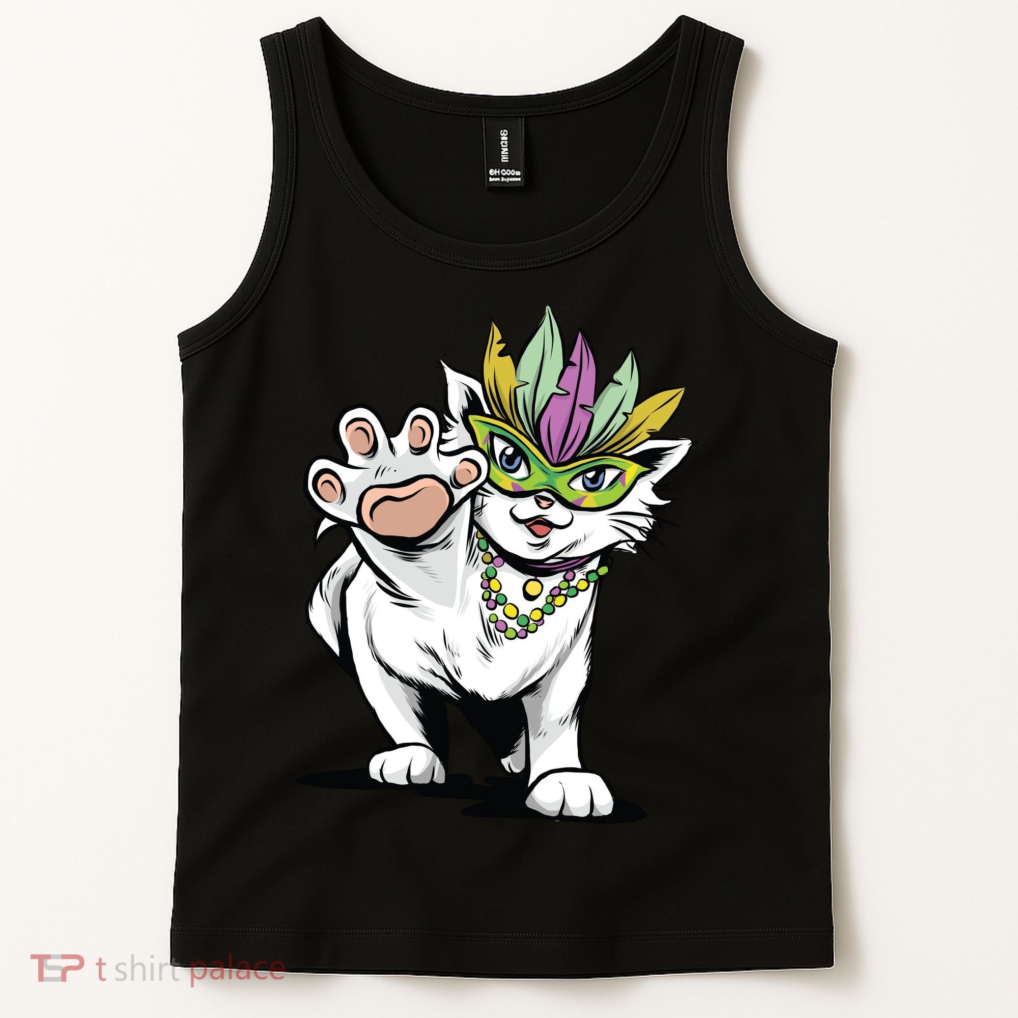 Mardi Gras Cat Tank Top