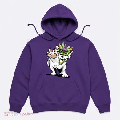 Mardi Gras Cat Hoodie