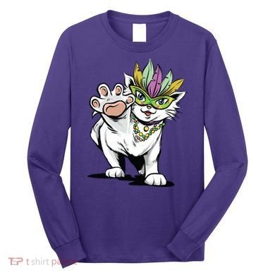 Mardi Gras Cat Long Sleeve Shirt