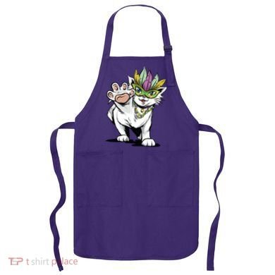 Mardi Gras Cat Apron