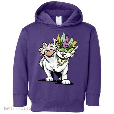 Mardi Gras Cat Toddler Hoodie