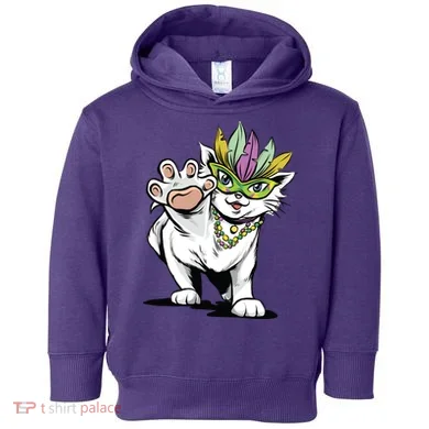 Mardi Gras Cat Toddler Hoodie