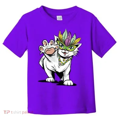 Mardi Gras Cat Toddler T-Shirt