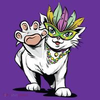 Mardi Gras Cat Women's Long Sleeve Shirt thumb 2