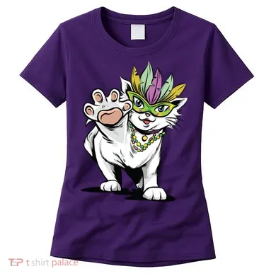 Mardi Gras Cat Women's T-Shirt