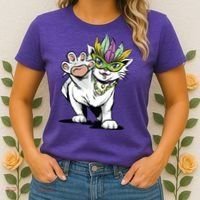 Mardi Gras Cat Women's T-Shirt thumb 2