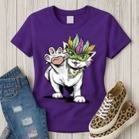 Mardi Gras Cat Women's T-Shirt thumb 3