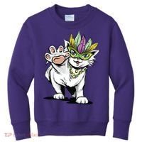 Mardi Gras Cat Kids Sweatshirt thumb 0